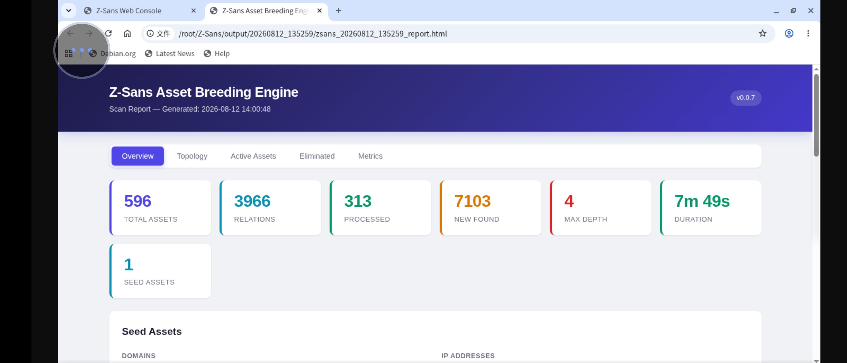 HTML report